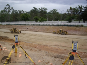 2 Machine Control Graders Trimming Side-by-Side